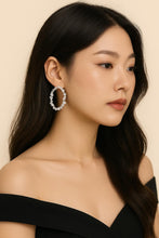 将图片加载到图库查看器，오벌 크리스탈 드롭 귀걸이