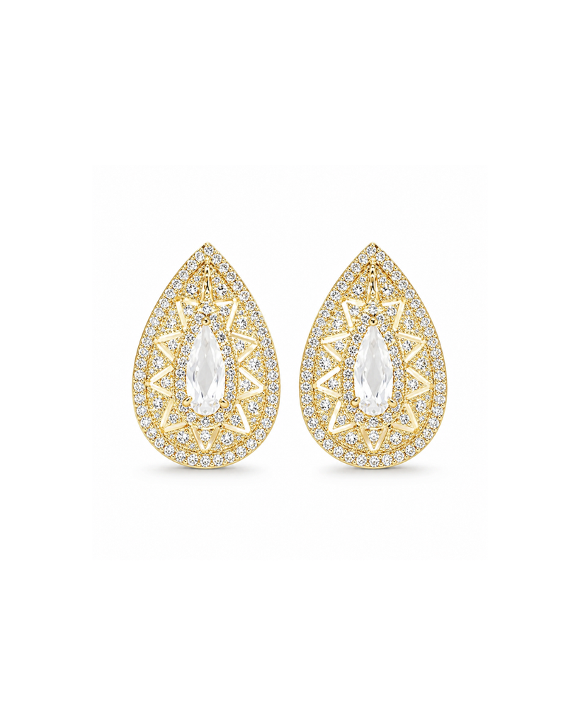 The Geometric Facet Crystal Earrings
