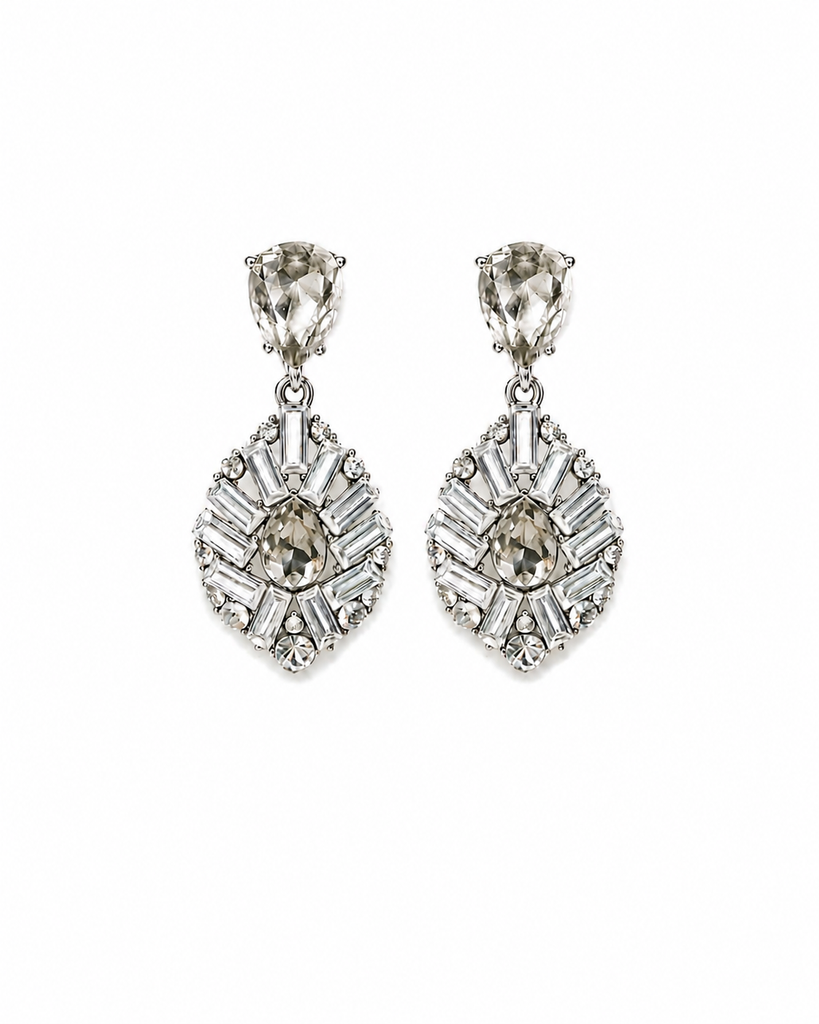 Arco Deco Pear Cut Earrings