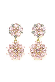 더블 플라워 드롭 귀걸이