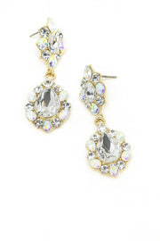 오팔 & 크리스탈 티어드롭 귀걸이