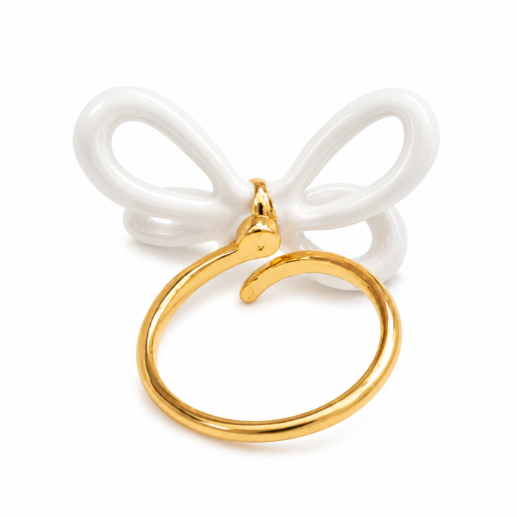 Noir & Blanc Bow Ring