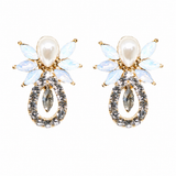 Something Blue Pearl Crystal Bridal Earrings
