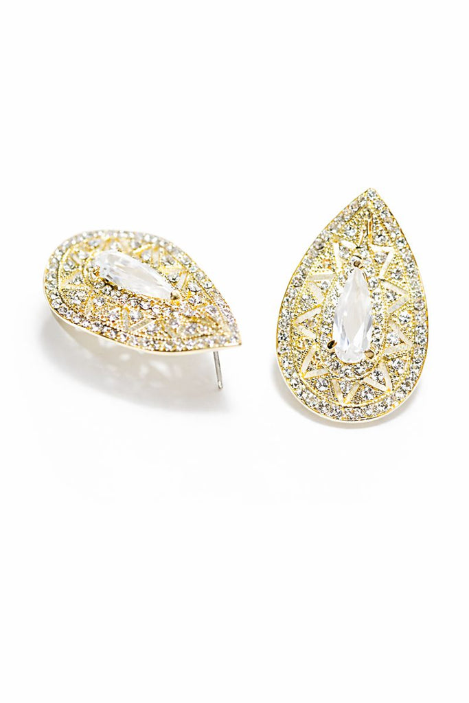 [로열 그레이스] 테어드롭 크리스탈 이어링