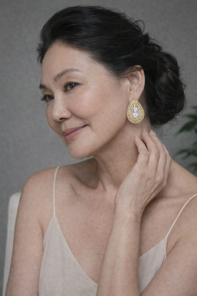 [로열 그레이스] 테어드롭 크리스탈 이어링