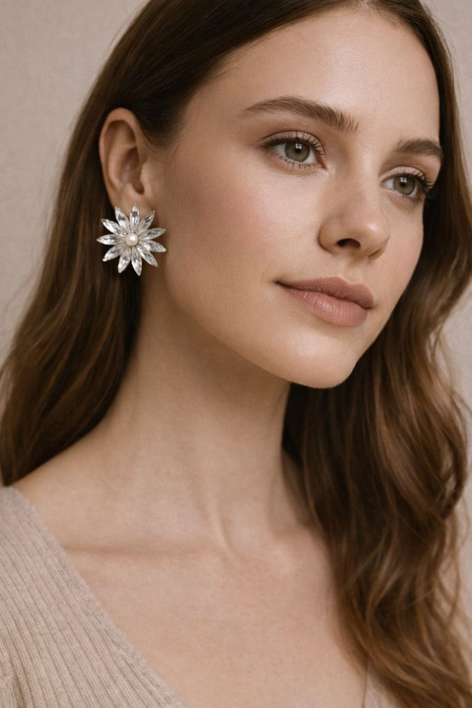 Luxury Floral Crystal Earrings