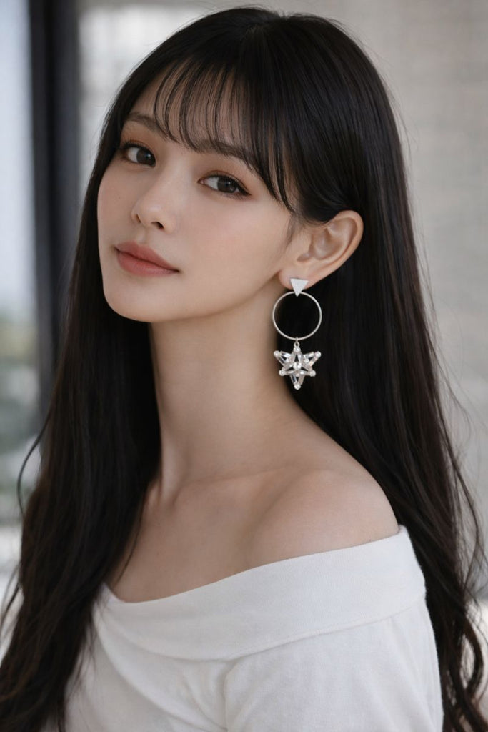 지오메트릭 스타 드롭 이어링