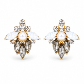 Moonlit Pearl Crystal Earrings
