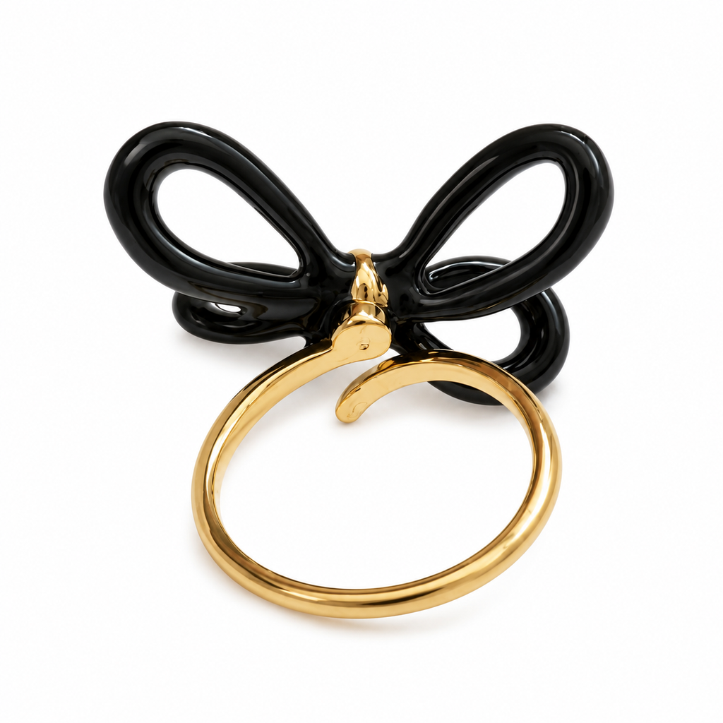 Noir & Blanc Bow Ring