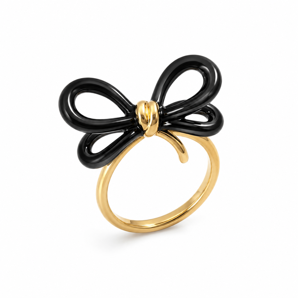 Noir & Blanc Bow Ring
