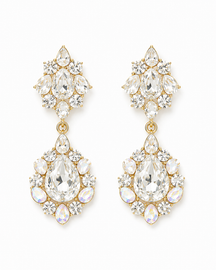 Opal Teardrop Crystal Earrings