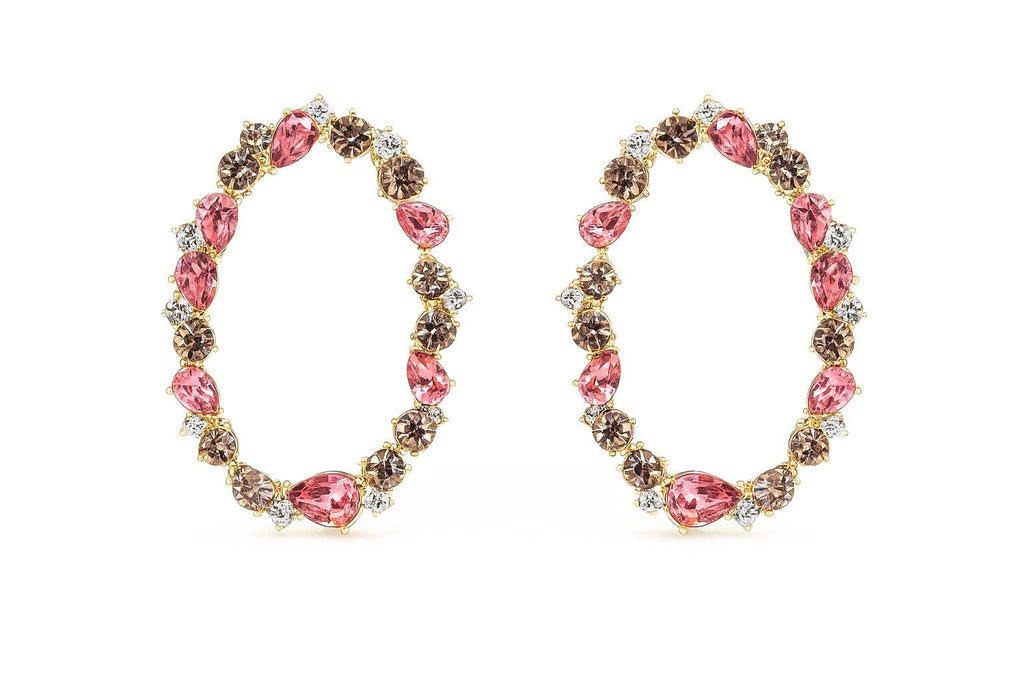 오벌 크리스탈 드롭 귀걸이