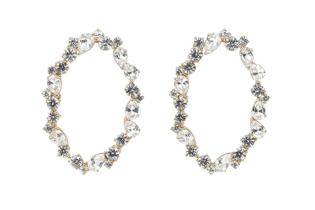 오벌 크리스탈 드롭 귀걸이