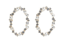 将图片加载到图库查看器，오벌 크리스탈 드롭 귀걸이
