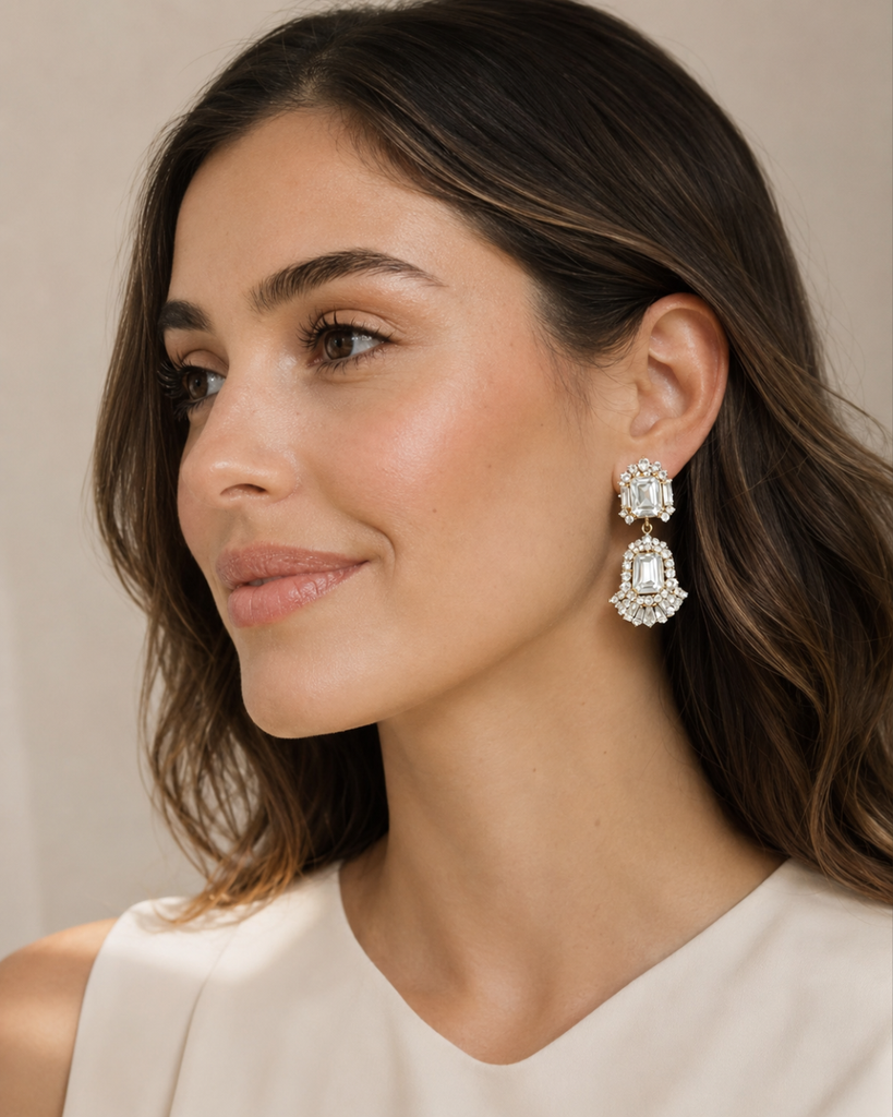 Romantic Double-Drop Crystal Earrings