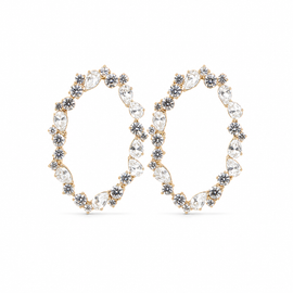 Oval Crystal Statement Earrings